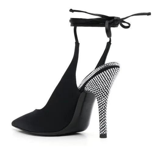Thumbnail - The Attico Hohe Schuhe - Venus 110Mm Tie-Ankle Pumps - Gr. 37,5 (EU) - in Schwarz - für Damen