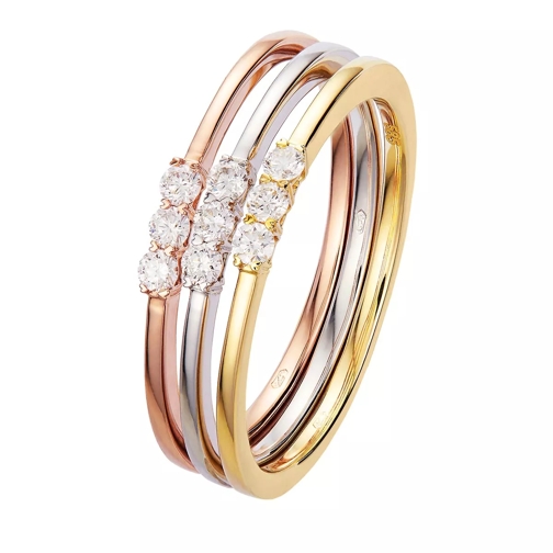 BELORO 0,26ct Diamond Stacking Rings Tricolor Tricolor-Ring