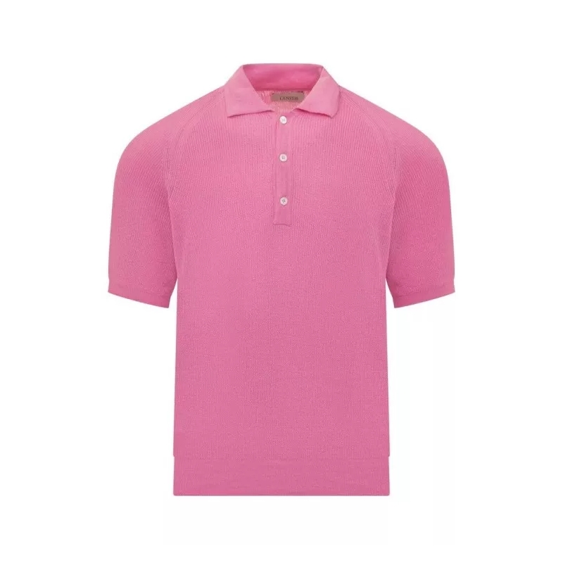 Laneus  Pink Cotton Polo Shirt Pink