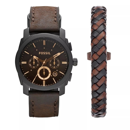 Fossil Machine Chronograph Dark Brown Leather Watch and B Brown Chronograph