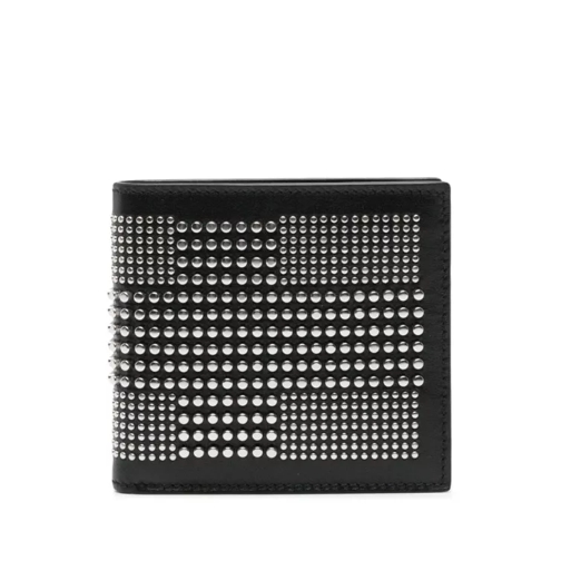 Alexander McQueen Black Studded Wallet Black Bi-Fold Portemonnee