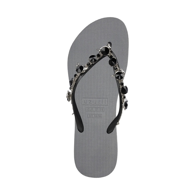 UZURII Flip Flops Zehentrenner Switch Mid Heel Army Green silber(Image 3)