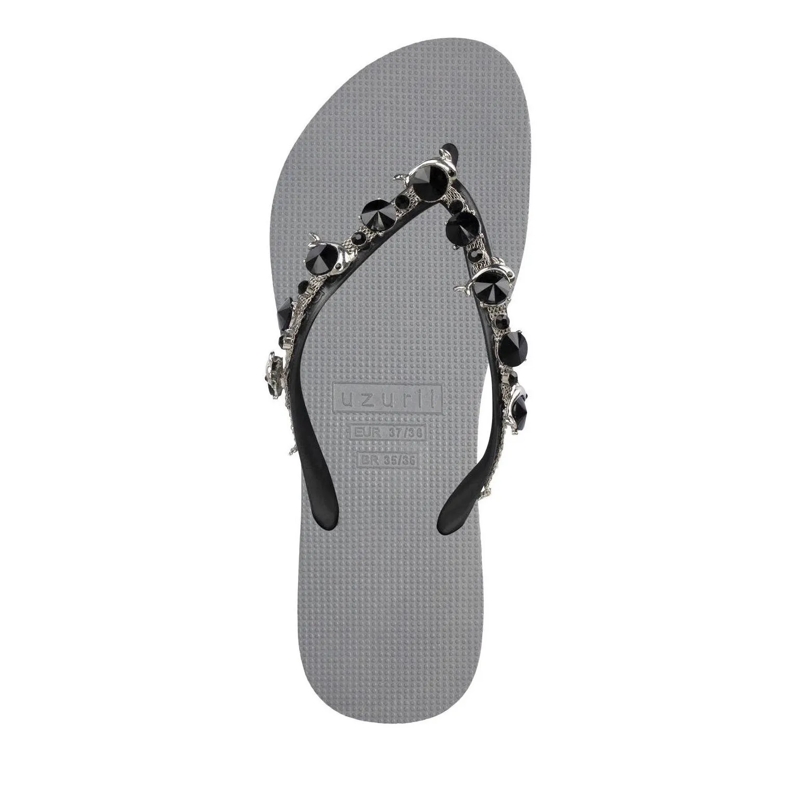 UZURII Flip Flops Zehentrenner Switch Mid Heel Army Green silber(Image 3)
