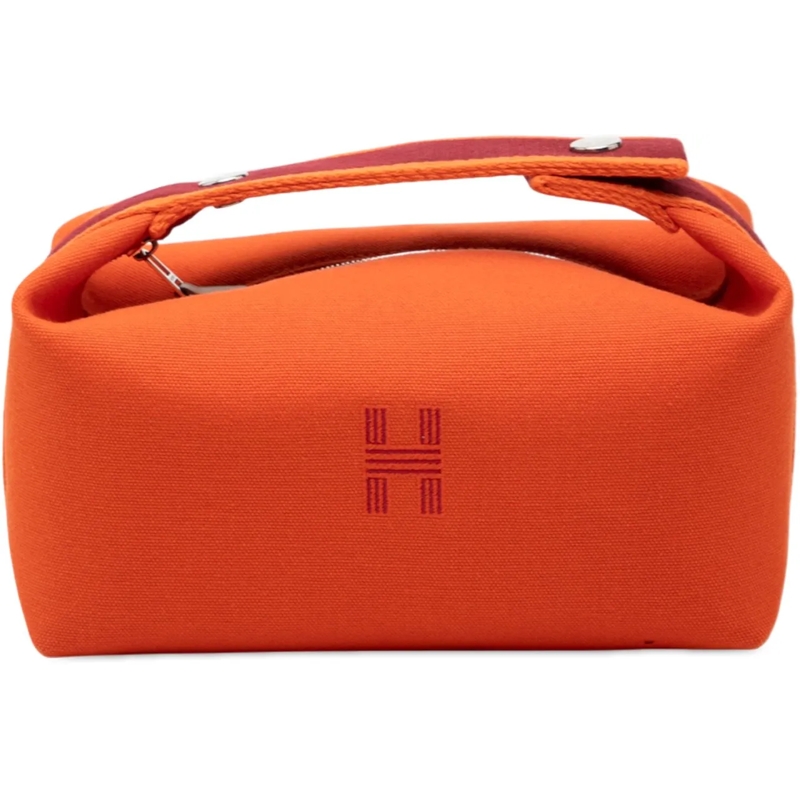 Hermès Necessaire Small Toile Bride A Brac Case orange