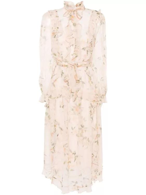 ZIMMERMANN Natura floral-print dress - Neutrals