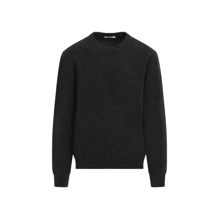 Lemaire - Crew Neck Anthracite Mélange Wool Pullover - Größe L - schwarz