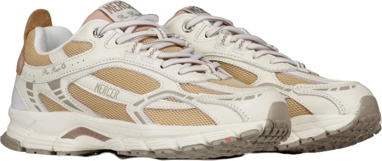 Thumbnail - MERCER AMSTERDAM Low-Top Sneaker - Dames The Re-Run Nappa Wit/Beige - Gr. 39 (EU) - in Gold - für Damen