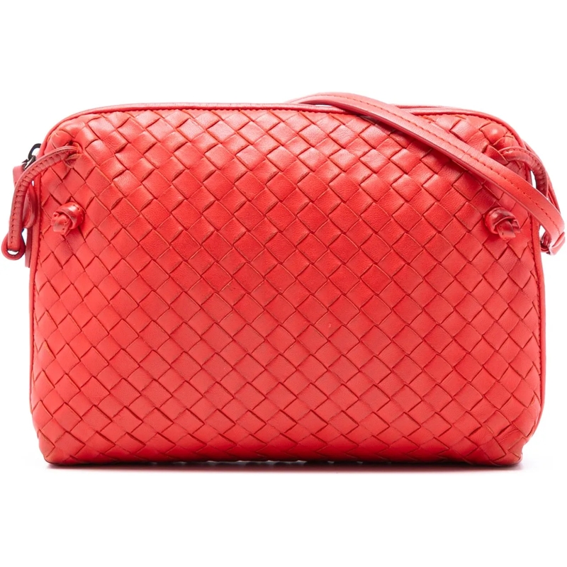Bottega Veneta Schultertasche Nappa Intrecciato Nodini Crossbody rot