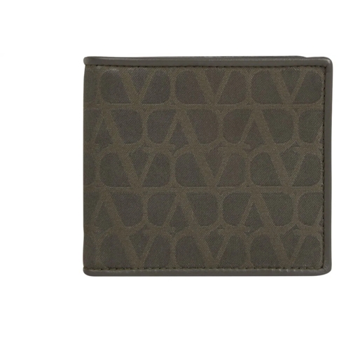 Valentino Garavani Bi-Fold Portemonnaie Jacquard Logo Wallet grün