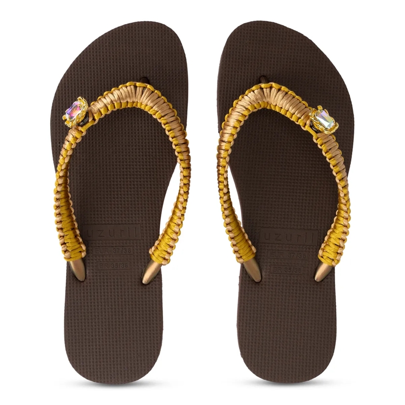 UZURII Flip Flops flip flop Taupe Macrame Switch mocca(Image 16)