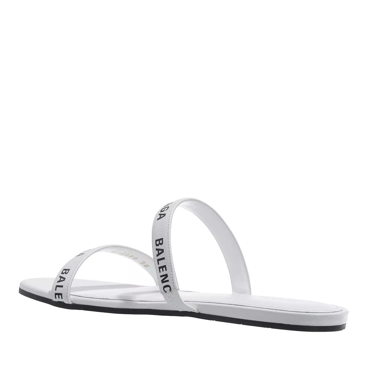 Balenciaga Flat Sandals White Black Slide