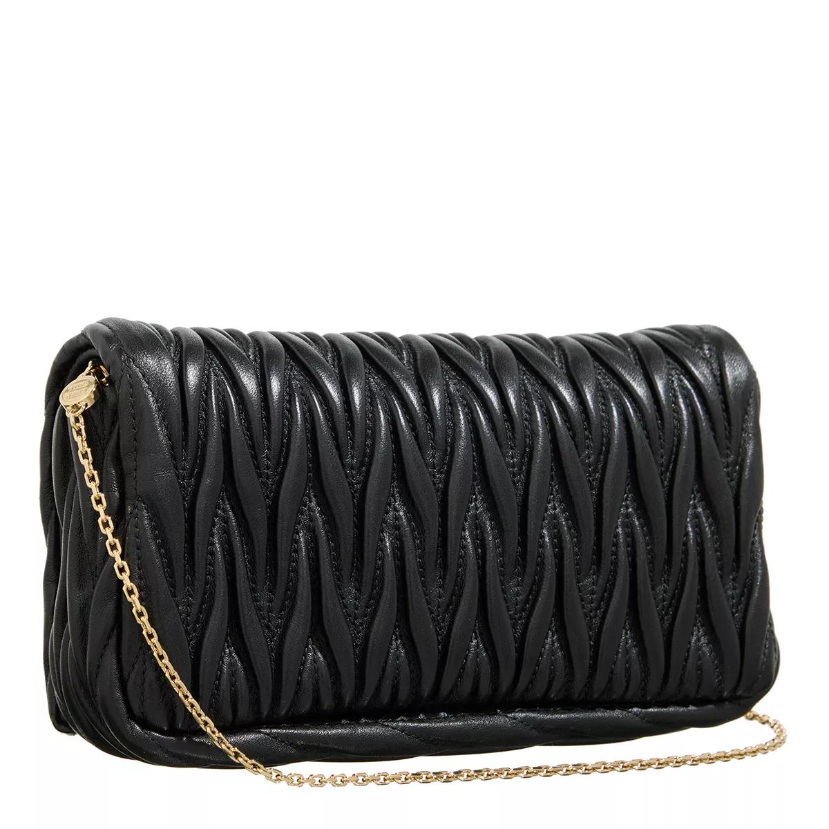 Miu Crossbody bags Matelless Nappa Leather Mini Bag in zwart