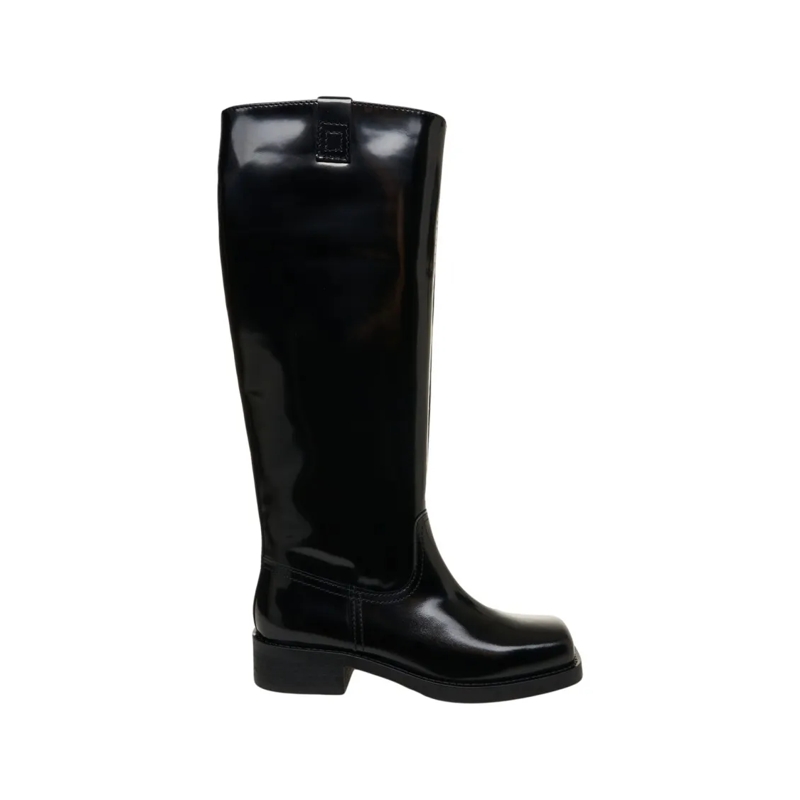 BILLI BI Bottes Knee-High Boots In Patent Leather Black