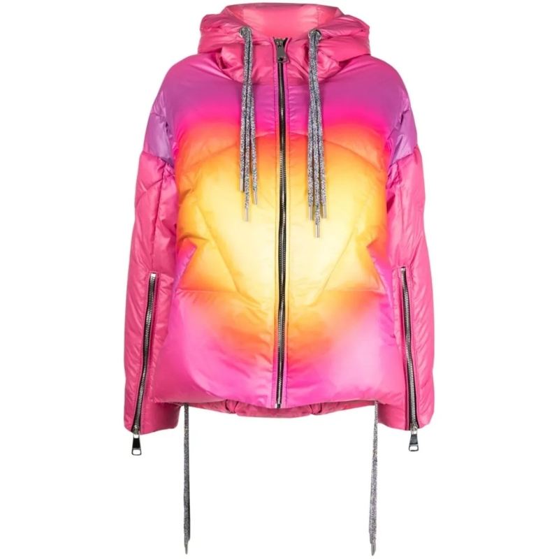 Khrisjoy  Gradient Hooded Puffer Jacket Pink