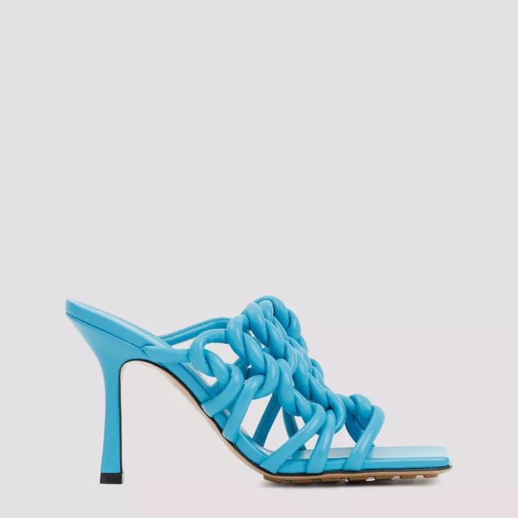 Thumbnail - Bottega Veneta Slipper & Pantoletten - Blue Leather Stretch Twist Mule - Gr. 39,5 (EU) - in Blau - für Damen