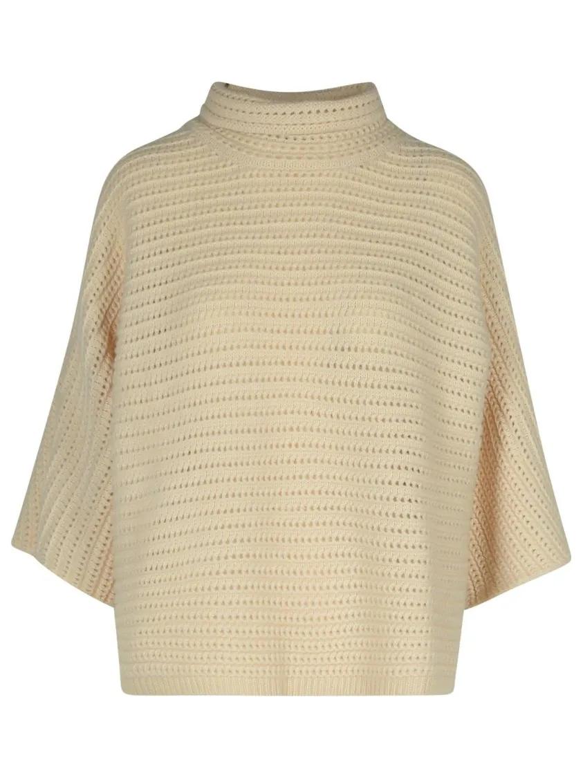 PUROTATTO - Ivory Cashmere Cape - Größe 42 - beige