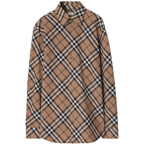 Burberry Chemises Classic Plaid Shirt In Beige Tones Brown