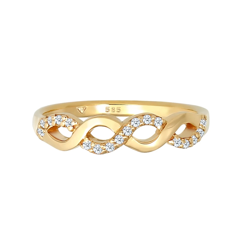 Elli Diamantring Ring Infinity Verlobung Diamant (0.09 ct.) 585 Gel weiss(Image 2)