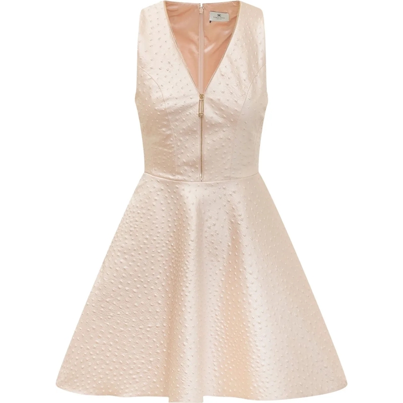 Elisabetta Franchi Minikleid Abito Svasato con Zip Frontale rose