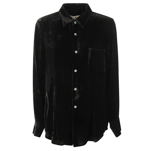 Comme des Garcons Blusen Shiny Effect Shirt Black