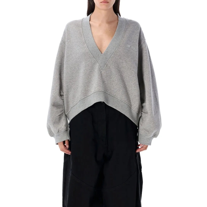 The Attico  V Neck Fleece Sweatshirt Black