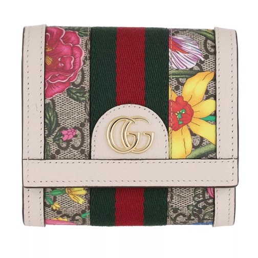 Gucci Ophidia GG Flora Card Case Wallet White/Flora Portemonnaie mit Überschlag