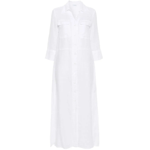 Malo Midi-Kleider White Linen Dress White