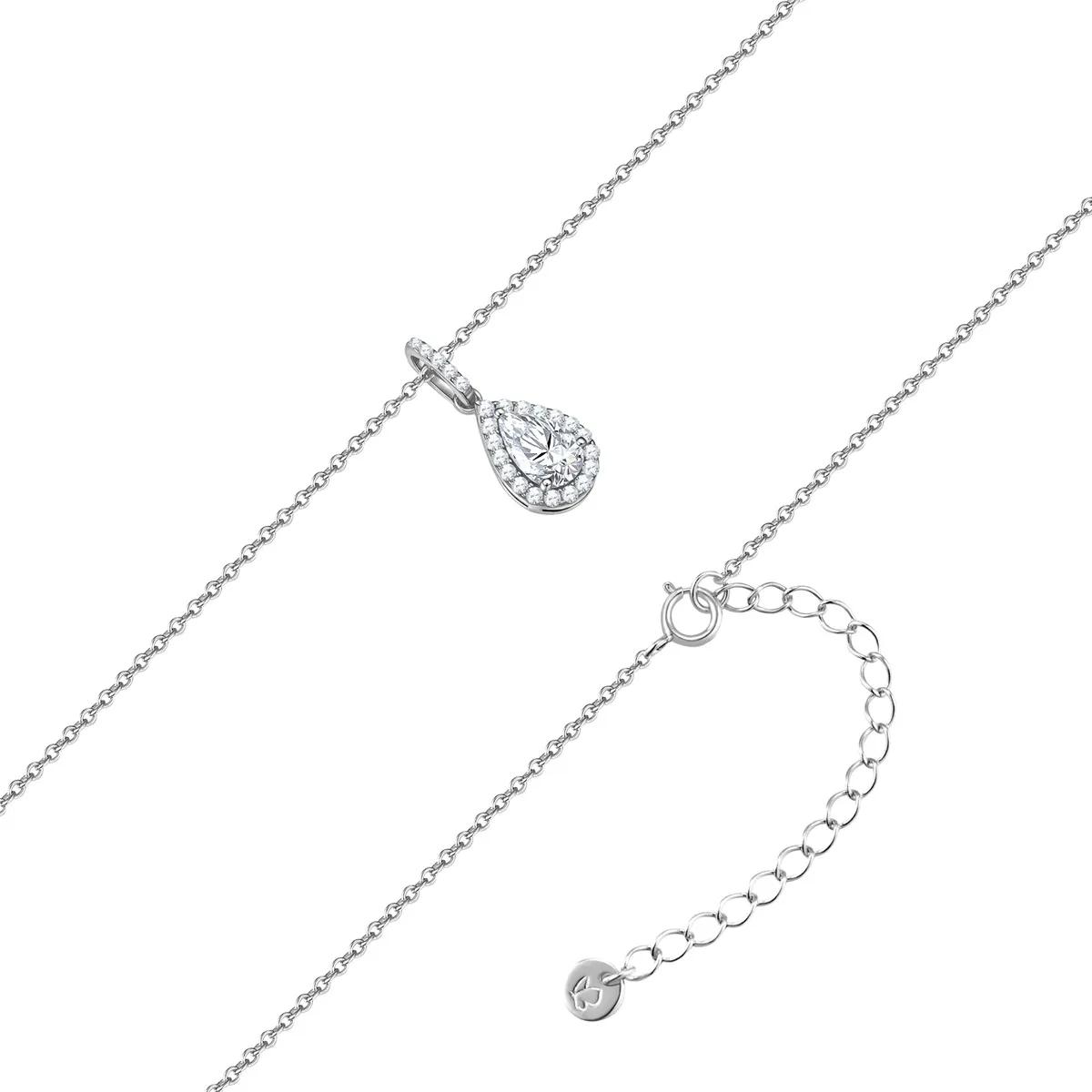 Thumbnail - Glanzstücke München Halskette - Kette mit Anhänger Sterling Silber Zirkonia weiß - Gr. unisize - in Silber - für Damen