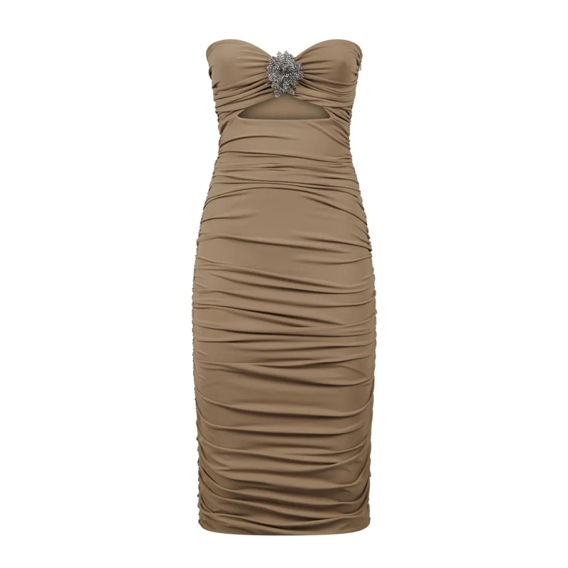 Amen Midikleid Dresses Dove Grey Neutrals