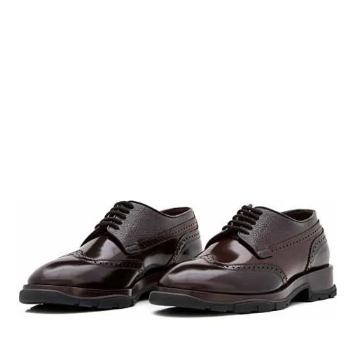 Alexander McQueen Leather Derby Shoes Brown Mocassino