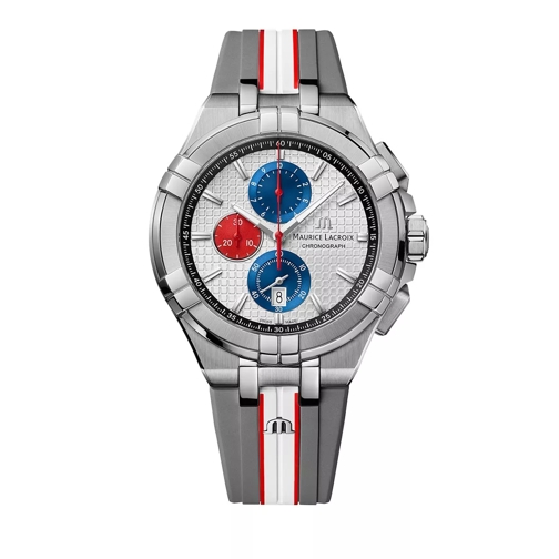 Maurice Lacroix Watch Aikon Grey with Red, White and Blue Lined Chronograph