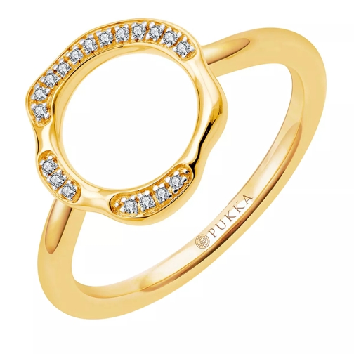 Pukka Berlin Nimbus Round Ring Yellow Gold Anello con diamante