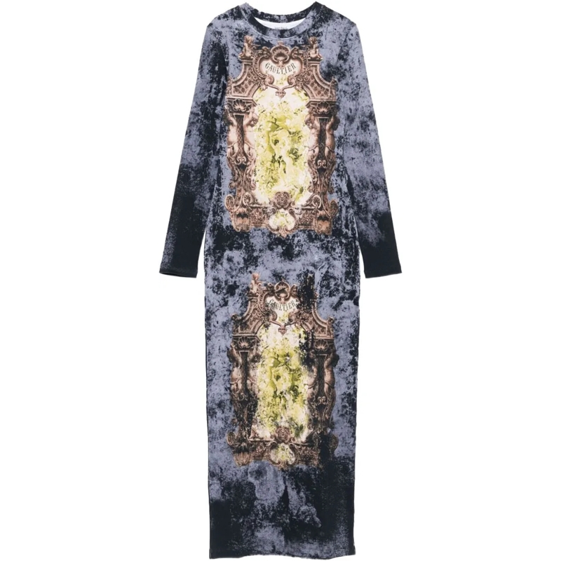 Jean Paul Gaultier Midikleid Dresses Blackbluegreen schwarz