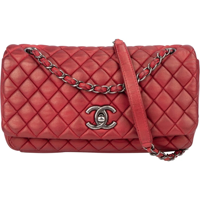 Chanel Fourre-tout Chanel Quilted Iridescent Calfskin Single Flap Cro rot