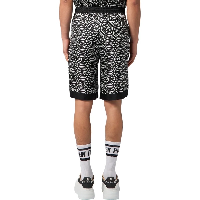 Philipp Plein Shorts Silk Drawstring Shorts Monogram 70'S schwarz(Image 2)