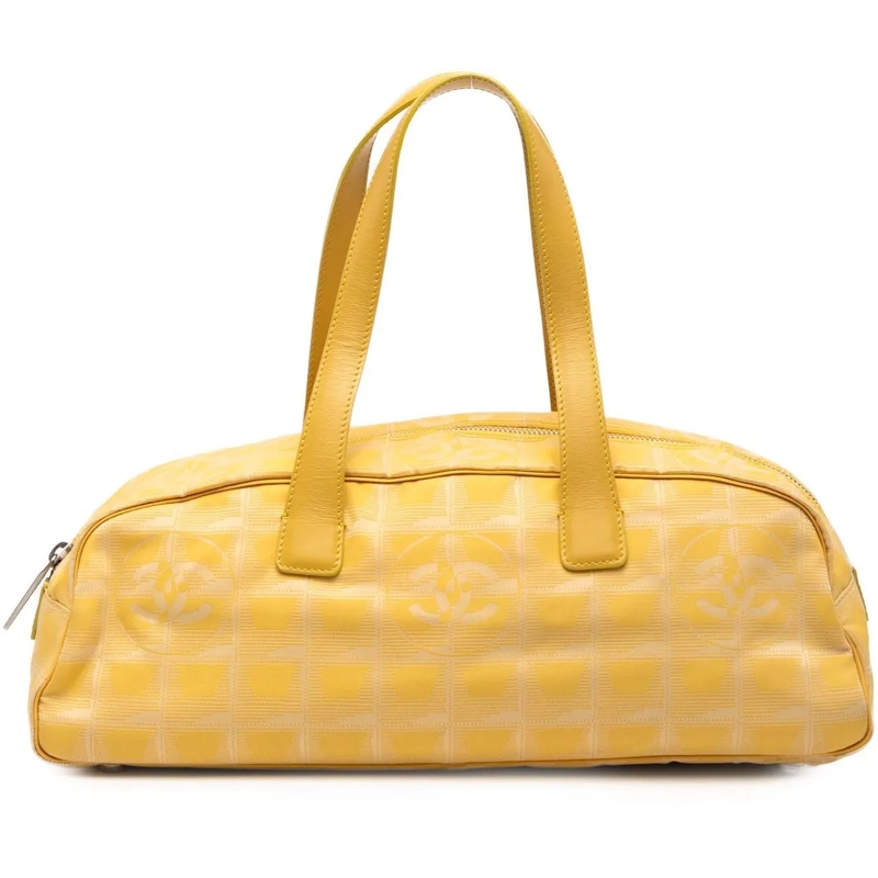 Chanel Tote New Travel Line Nylon Handbag gelb