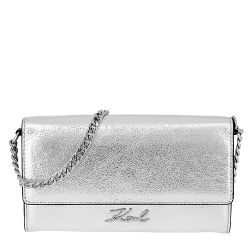 Karl Lagerfeld Signature Met Wallet Chain Silver Portafoglio a catena