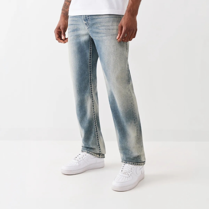True Religion Straight Leg Jeans - Straight Jeans- Länge 34- Super T- Klapptasch blau(Image 3)