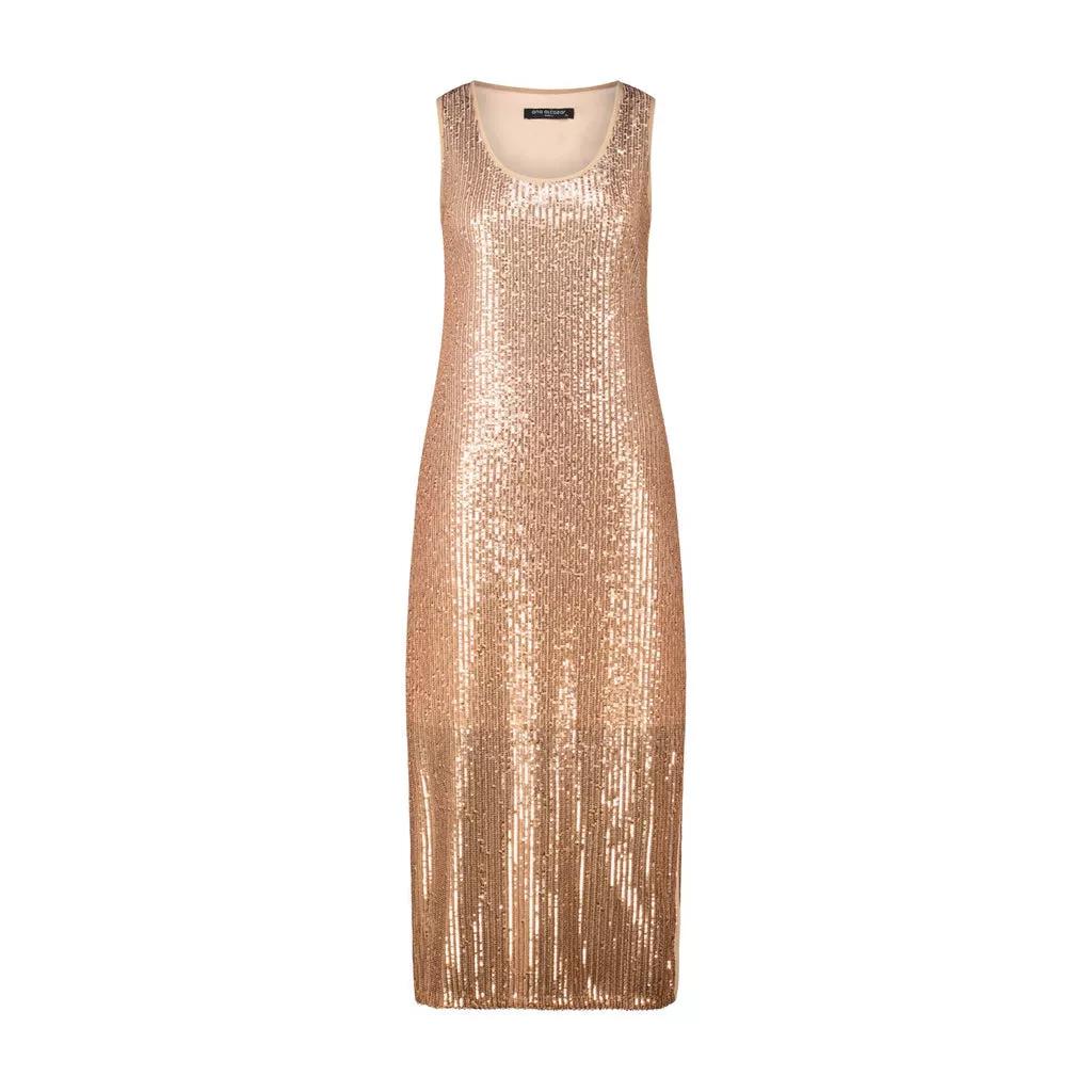 Thumbnail - Ana Alcazar - Figurbetontes Midikleid mit Pailletten - Größe 40 - gold