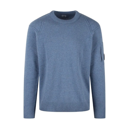 CP Company Pullover Lambswool Grs Crew Neck Knit Blue