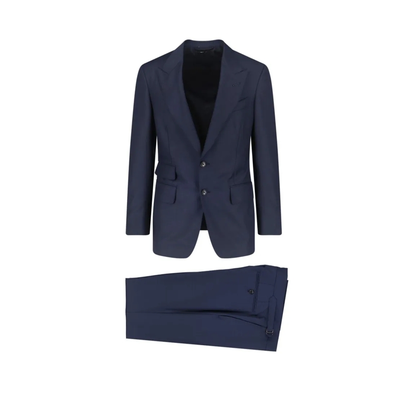 Tom Ford Anzugkombination Tailored Men's Dress With Structured Silhouette Blue