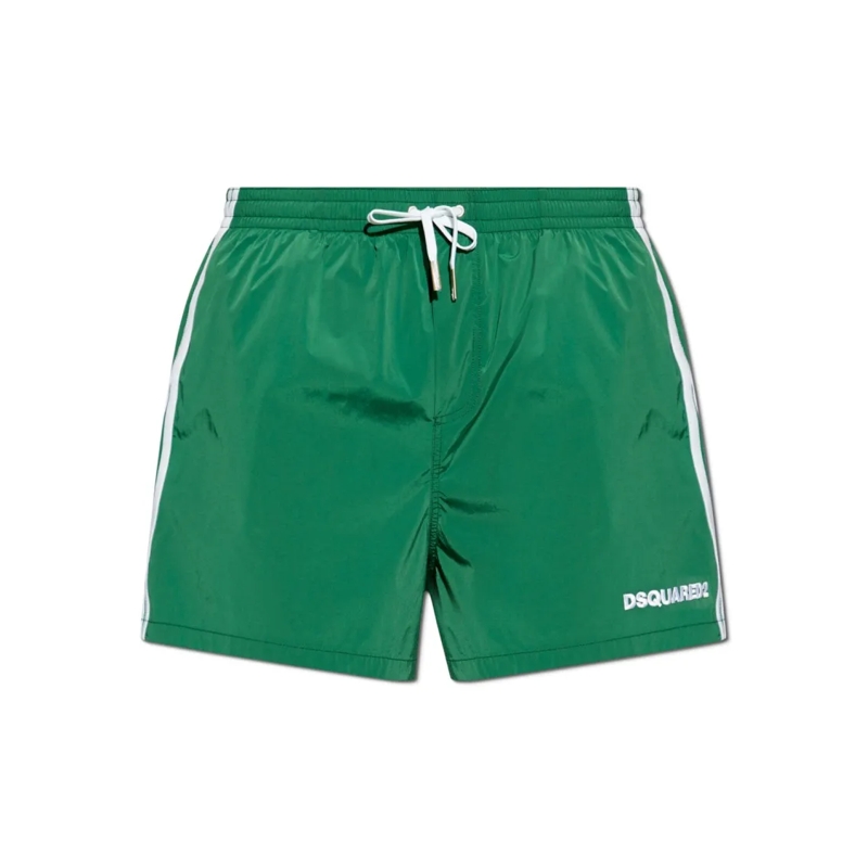 Dsquared2  Logo Boxer Midi Swim Shorts Green