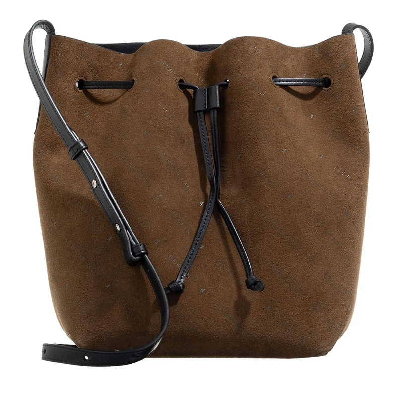 Liebeskind Berlin Bucket Bag Monogram Diagonal Hydro Suede Bucket Bag M Safari