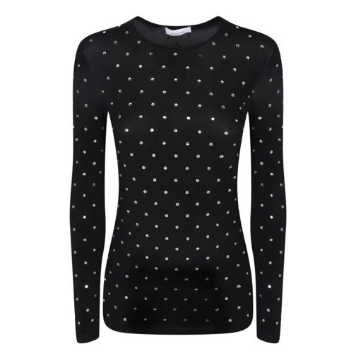 Pacco Rabanne Black Cupro Long Sleeve Top Black 