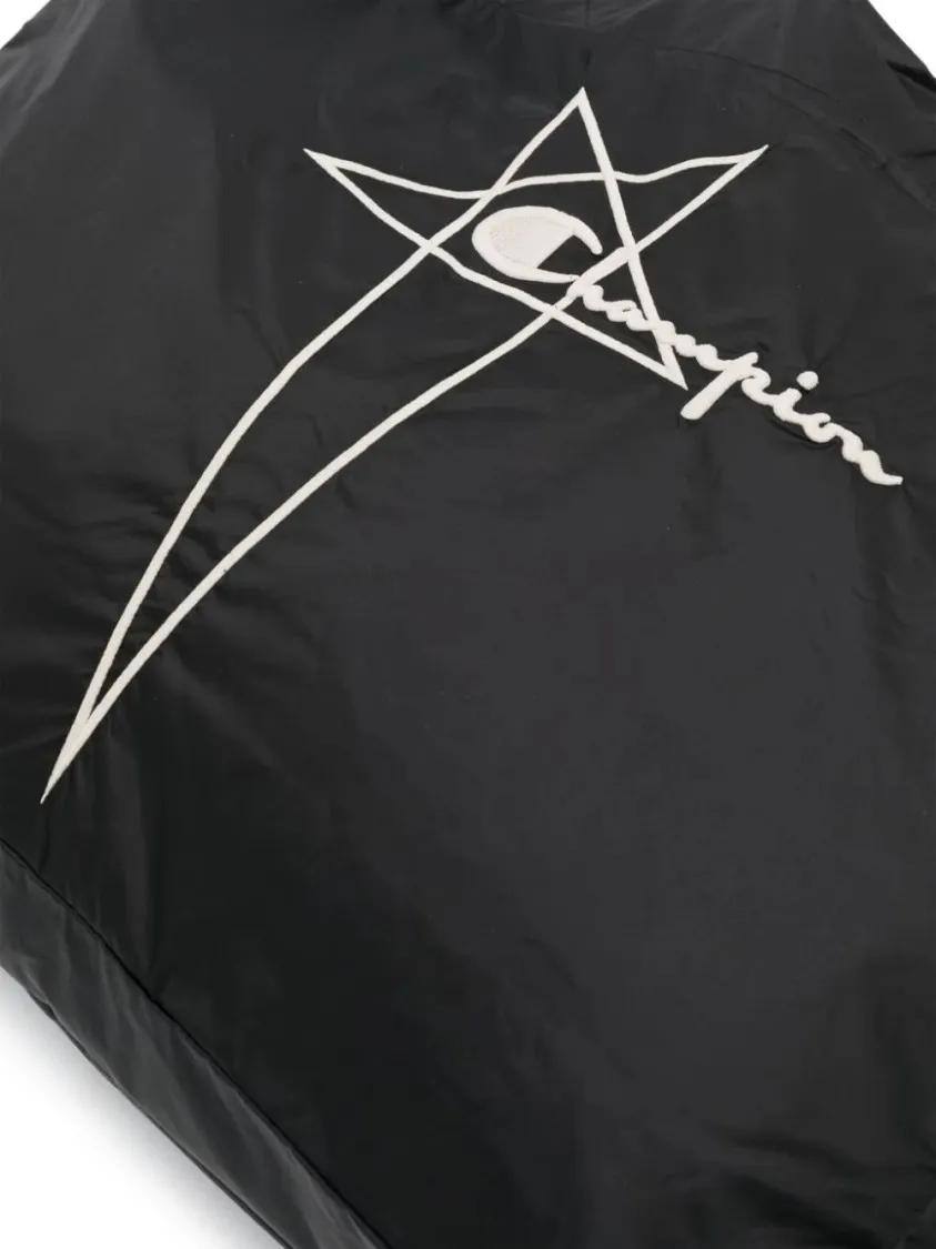 Rick Owens Shoppers & Totes Black Nylon Tote Bag With Iconic Logo in zwart