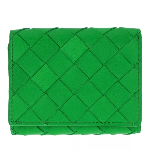 Bottega Veneta Trifold Wallet With Zip Parakeet Green Vikbar plånbok