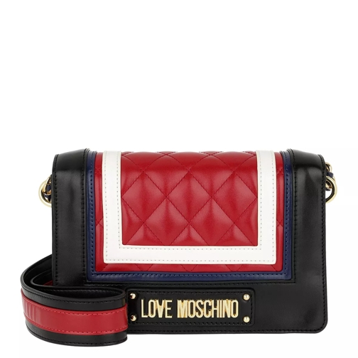 Love Moschino Striped Quilted Crossbody Bag Red Multi Crossbody Bag