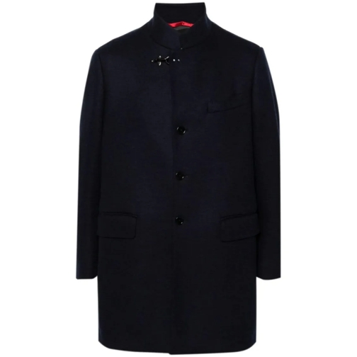 Fay Parka-Mäntel Midnight Blue Wool Coat Blue