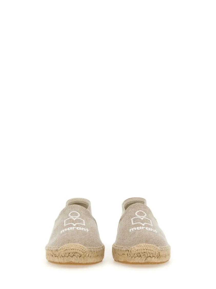 Thumbnail - Classic Slip-On Espadrilles With Logo Detail - Gr. 41 (EU) - in Braun