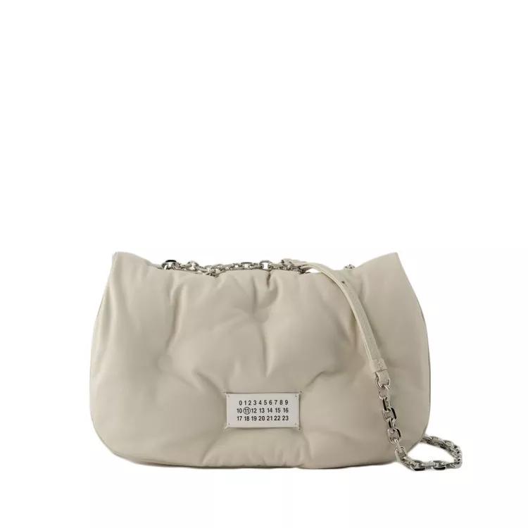 Maison Margiela Shopper - Glam Slam Flap Medium Hobo Bag - Leather - Beige - Gr. unisize - in Beige - für Damen